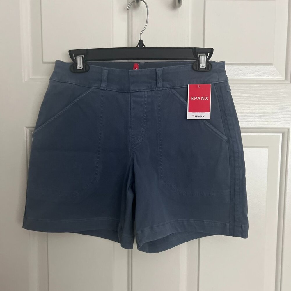 NWT Spanx Slate Blue 6" Twill Short - Size S/P
